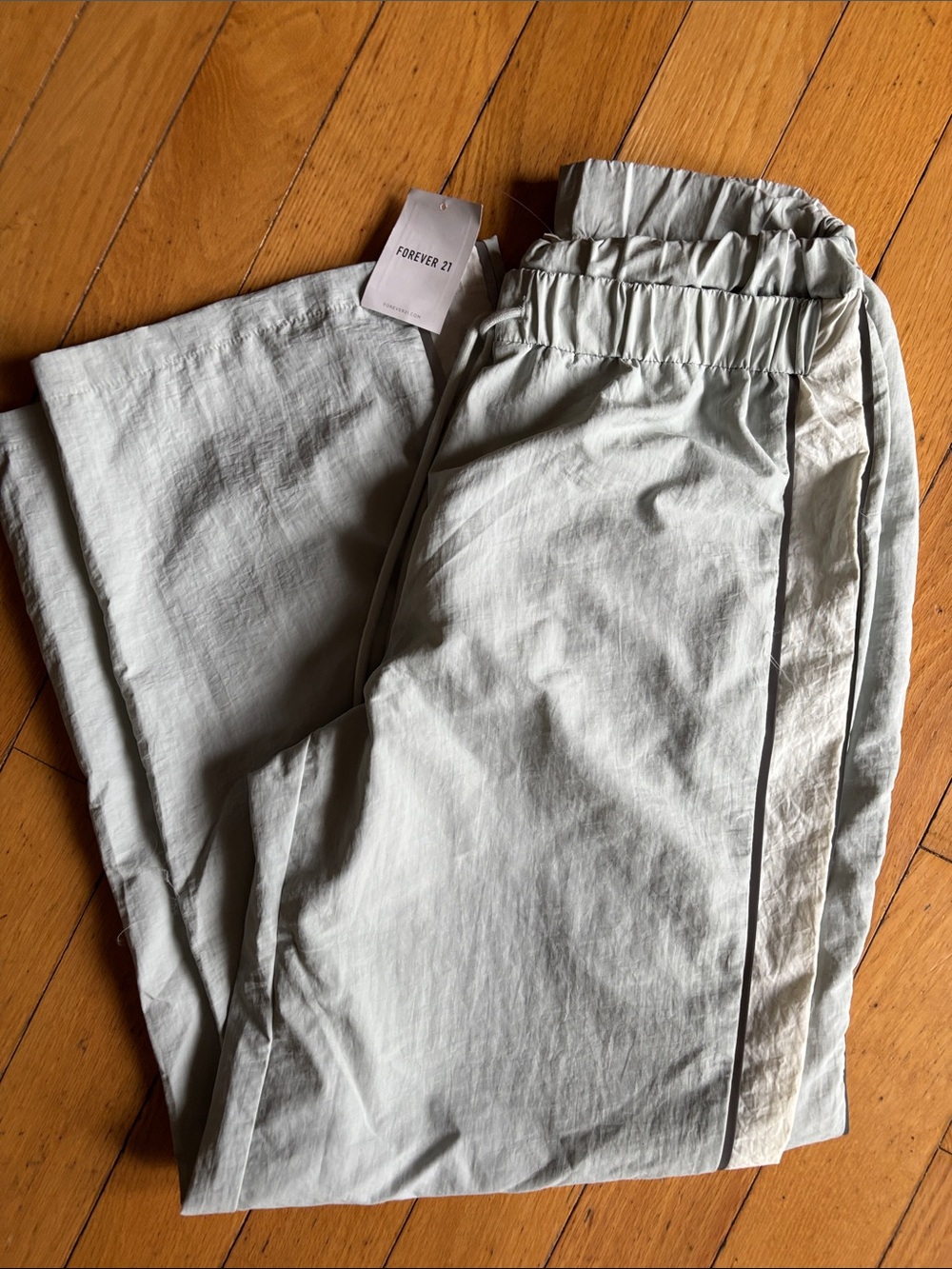 Forever 21 Kids Light Gray Elastic-Waist Joggers